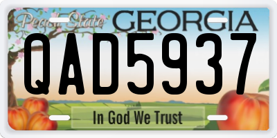 GA license plate QAD5937
