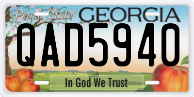 GA license plate QAD5940