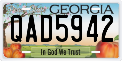 GA license plate QAD5942