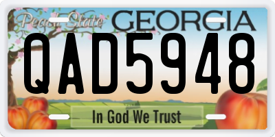 GA license plate QAD5948