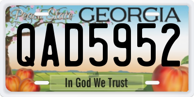 GA license plate QAD5952