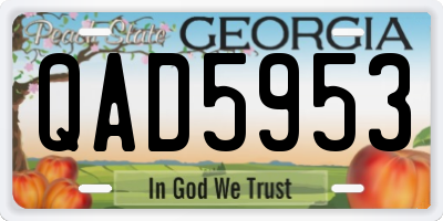 GA license plate QAD5953