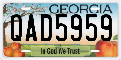 GA license plate QAD5959