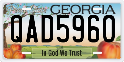 GA license plate QAD5960
