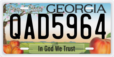 GA license plate QAD5964