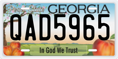 GA license plate QAD5965