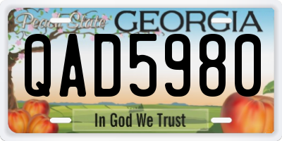 GA license plate QAD5980