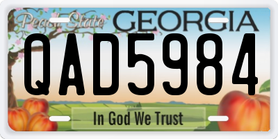GA license plate QAD5984