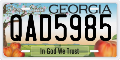 GA license plate QAD5985