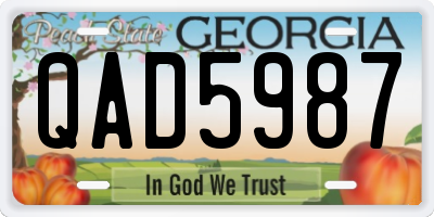GA license plate QAD5987