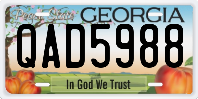 GA license plate QAD5988