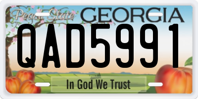 GA license plate QAD5991