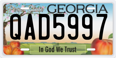 GA license plate QAD5997