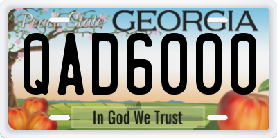 GA license plate QAD6000
