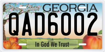 GA license plate QAD6002