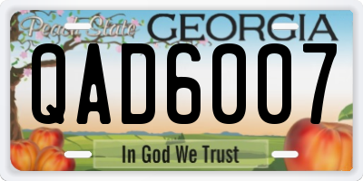 GA license plate QAD6007