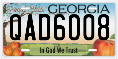 GA license plate QAD6008