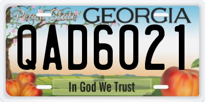 GA license plate QAD6021