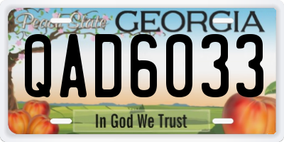 GA license plate QAD6033