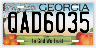 GA license plate QAD6035