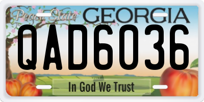 GA license plate QAD6036