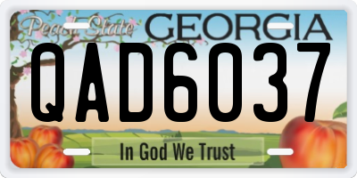 GA license plate QAD6037