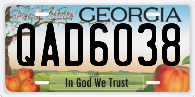 GA license plate QAD6038