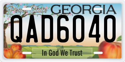 GA license plate QAD6040