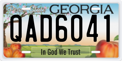 GA license plate QAD6041
