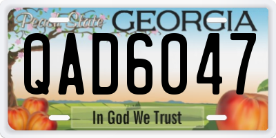 GA license plate QAD6047