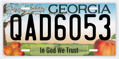 GA license plate QAD6053