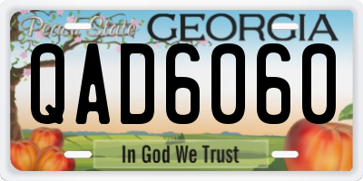 GA license plate QAD6060
