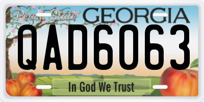 GA license plate QAD6063