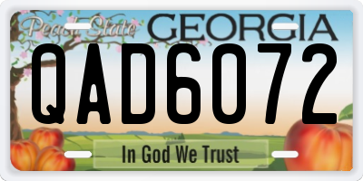 GA license plate QAD6072