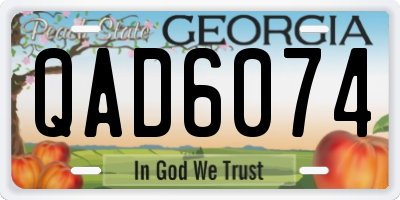 GA license plate QAD6074