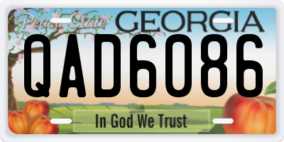 GA license plate QAD6086
