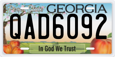 GA license plate QAD6092