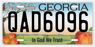 GA license plate QAD6096