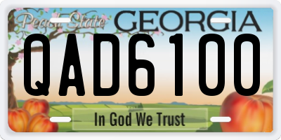 GA license plate QAD6100