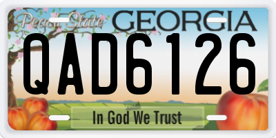 GA license plate QAD6126