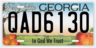 GA license plate QAD6130