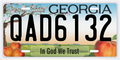 GA license plate QAD6132