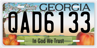 GA license plate QAD6133