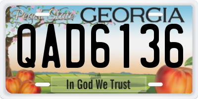 GA license plate QAD6136