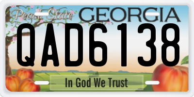 GA license plate QAD6138