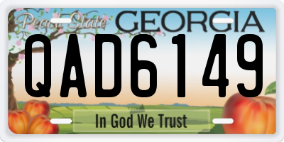 GA license plate QAD6149