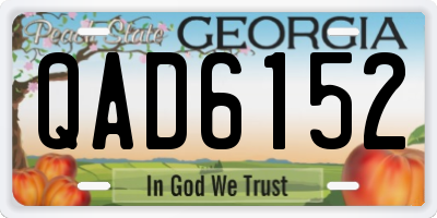 GA license plate QAD6152