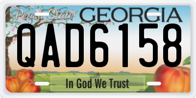 GA license plate QAD6158