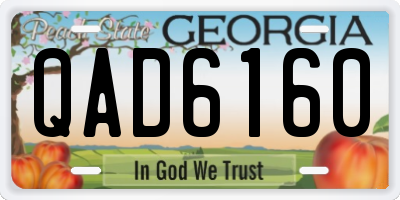 GA license plate QAD6160