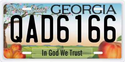 GA license plate QAD6166